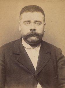 Clidière. François. 39 ans, né le 3/2/55 à Miales (Dordogne). Tailleur d'habits. Anarchist..., 1894. Creator: Alphonse Bertillon.