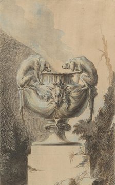 Design for a Garden Vase with Hunting Theme, ca. 1740. Creator: Johann Paul Egell.