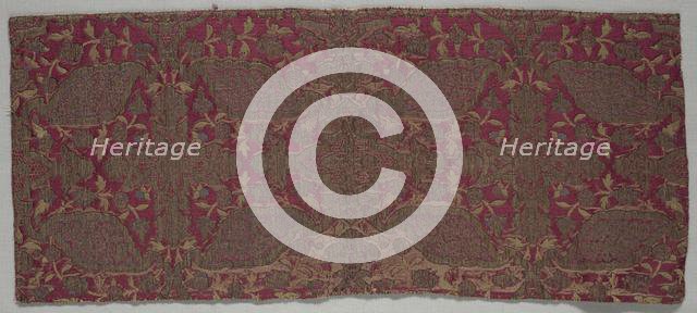 Brocaded Satin Textile, 16th century. Creator: Unknown.