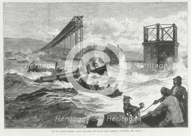 Tay Bridge disaster, Scotland, 28 December 1879. Artist: Unknown