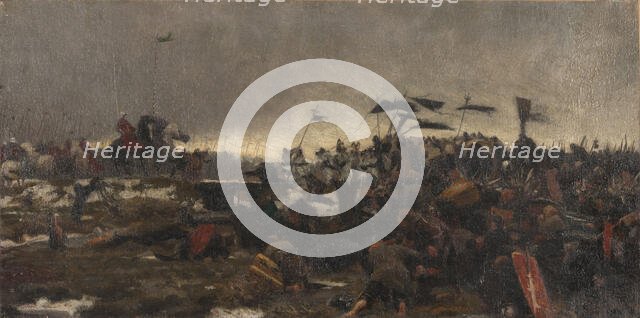 The  inhabitants of Cassel throw themselves at the mercy of Philip the Good in the marshes of Saint- Creator: Tattegrain, Francis (1852-1915).
