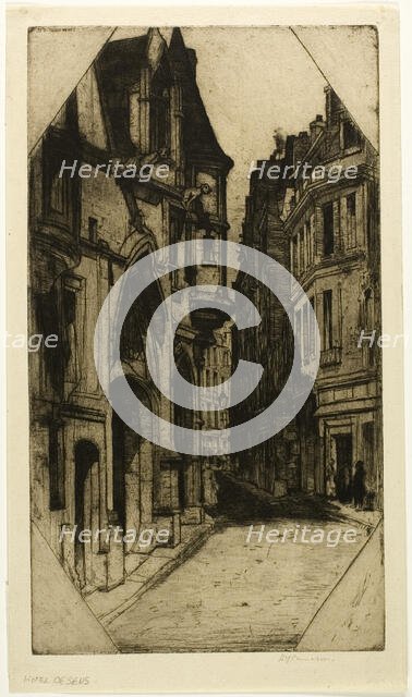 Hôtel de Sens, plate three from the Paris Set, 1904. Creator: David Young Cameron.