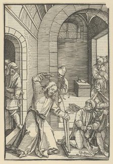 Christ Purifying the Temple, from Speculum passionis domini nostri Ihesu Christi, 1507. Creator: Hans Schäufelein the Elder.