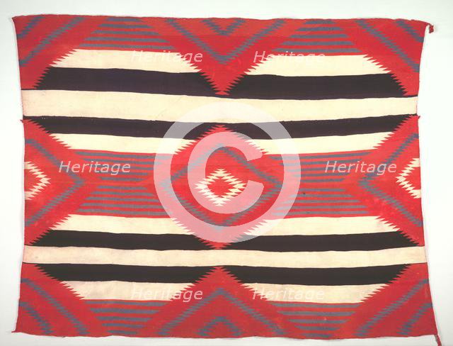 Rug (Third-phase Chief Blanket Style, Germantown Weaving), c. 1890-1910. Creator: Unknown.