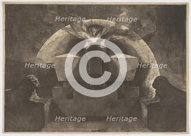 Tomb with Death Standing, 1779/84. Creator: Louis Jean Desprez.