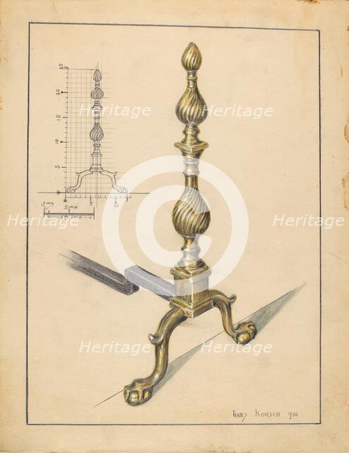 Andiron, 1936. Creator: Hans Korsch.