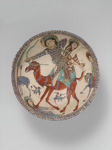 Bowl with Bahram Gur and Azada, Iran, late 12th-early 13th century. Creator: Unknown.