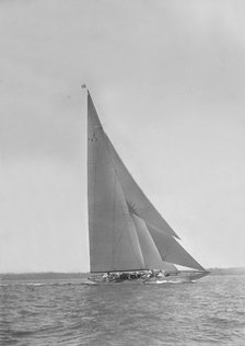 Cutter sailing close-hauled. Creator: Kirk & Sons of Cowes.