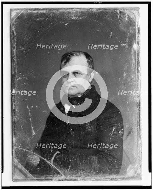 Man, probably Asa Whitney, head-and-shoulders portrait, facing front, between 1844 and 1854. Creator: Mathew Brady.