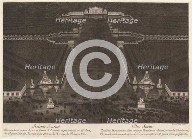 Illuminations autour du grand Canal de Versailles, 1676. Creator: Jean Lepautre.