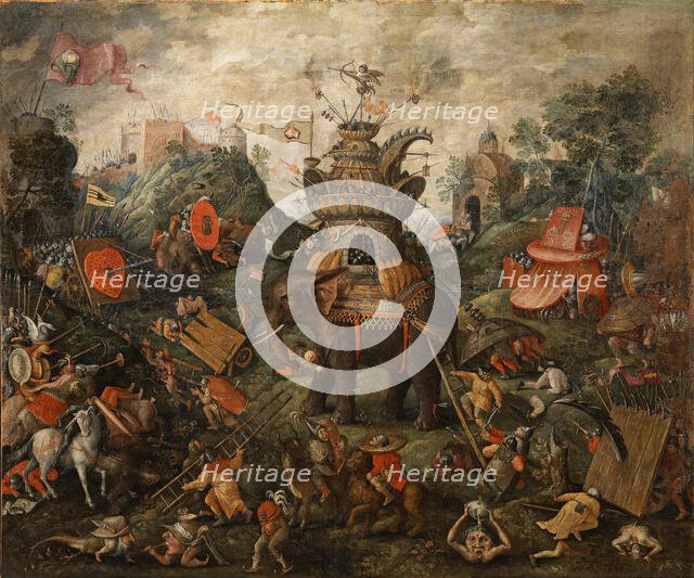 Scene with an elephant, 16th century. Creator: Bosch, Hieronymus, (Copy)  .