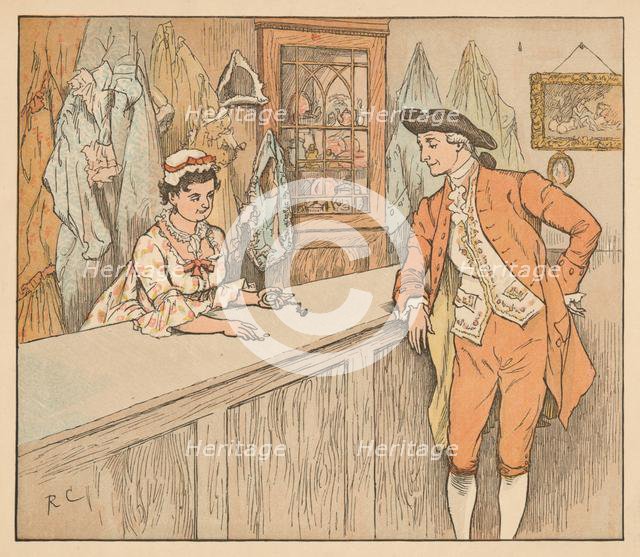 Customer in a pawn shop, c1885, (1934). Creator: Randolph Caldecott.