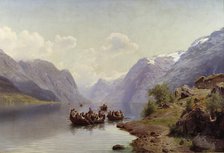 Bridal Escort on the Hardanger Fiord, 1865. Creator: J. F. Eckersberg.