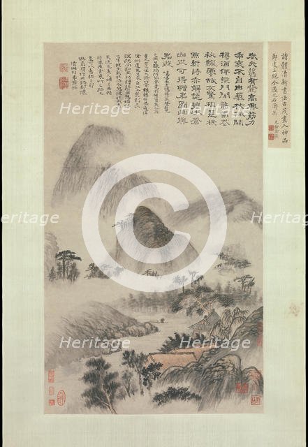 Landscape Painted on the Double Ninth Festival, dated 1705. Creator: Shitao.