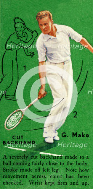 'G. Mako - Cut Backhand', c1935. Creators: Gene Mako, Unknown.