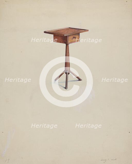 Shaker Peg Leg Stand, 1935/1942. Creator: Irving I. Smith.