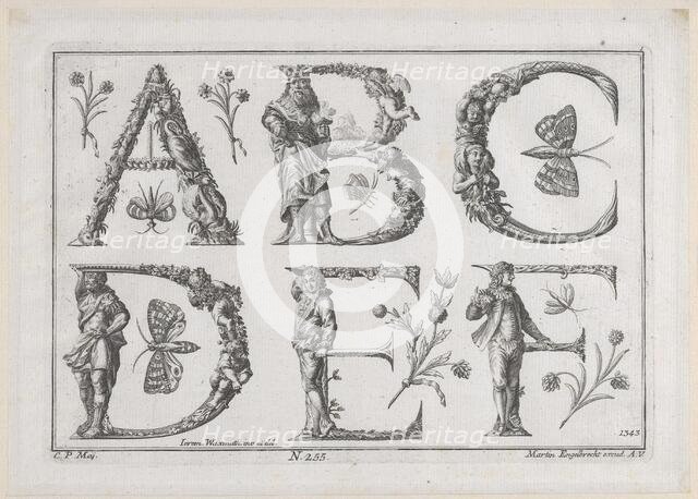 Decorated Roman alphabet, 18th century., 18th century. Creator: Jeremias Wachsmuth.