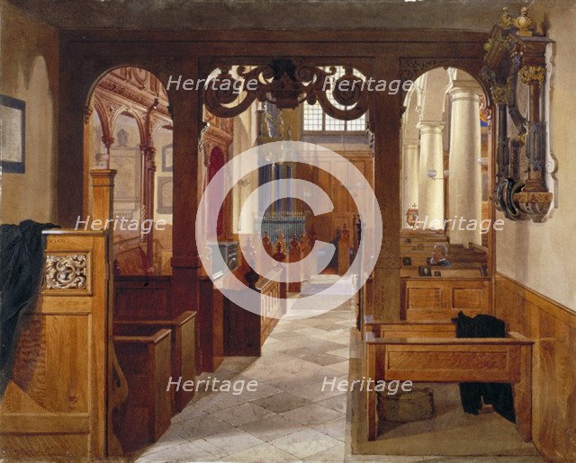 Interior of Charterhouse Chapel, London, 1885.                Artist: John Crowther