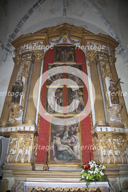 A side altar with Flemish paintings, Sao Francisco Church, Evora, Portugal, 2009. Artist: Samuel Magal