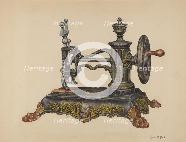 Sewing Machine, c. 1940. Creator: Harold Oldfield.