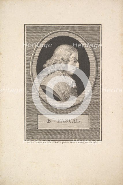 Portrait of Blaise Pascal, 1802. Creator: Augustin de Saint-Aubin.