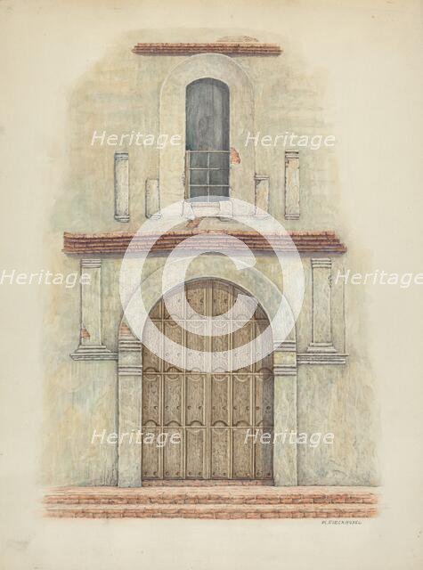 Arched Doorway Mission San Diego, c. 1942. Creator: William Kieckhofel.