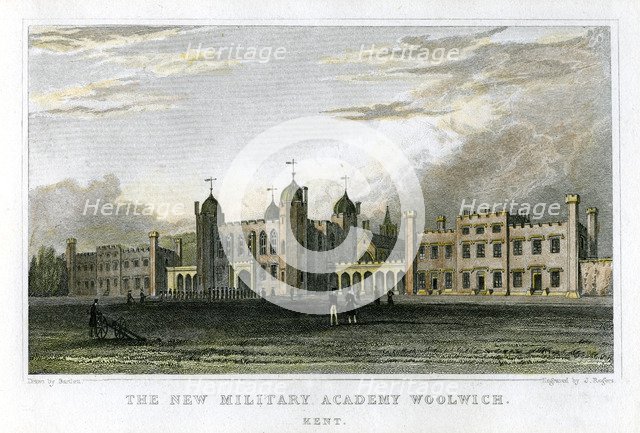 'The New Military Academy Woolwich, Kent', c1829. Artist: J Rogers