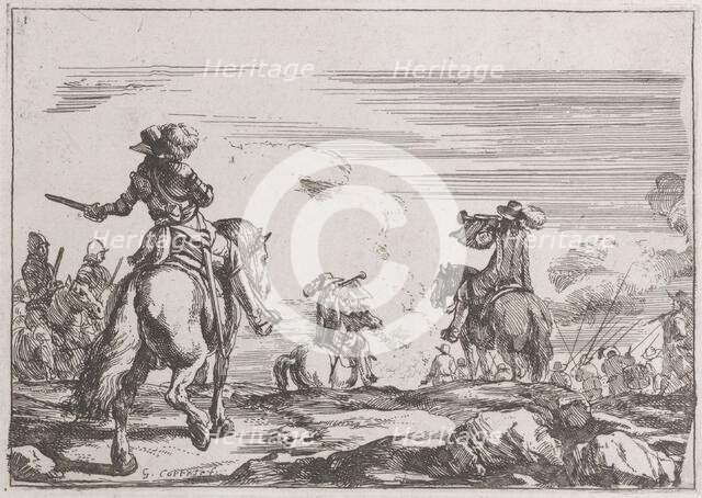 Plate 1: the departure of the armies, 1635-60. Creator: Jacques Courtois.