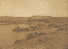 Vue de la première Cataracte, prise à l'Ouest, entre Assouan et Philae, 1849-50. Creator: Maxime du Camp.