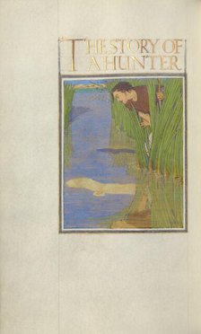 A Hunter Standing in Reeds and Seeing a Reflection of a White Bird in the Water, 1908. Creator: Florence Kingsford Cockerell.