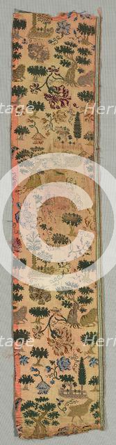 Fragment of Brocaded Silk, 18th century. Creator: Unknown.