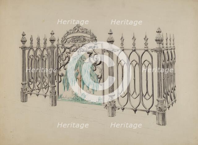 Cast Iron Gate and Fence, c. 1936. Creator: Ray Price.