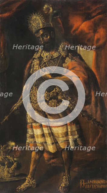 Portrait of Moctezuma II, 17th century. Artist: Anonymous  