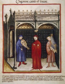 Singing with organ and stringed instrument, 14th century.  Creator: Unknown.