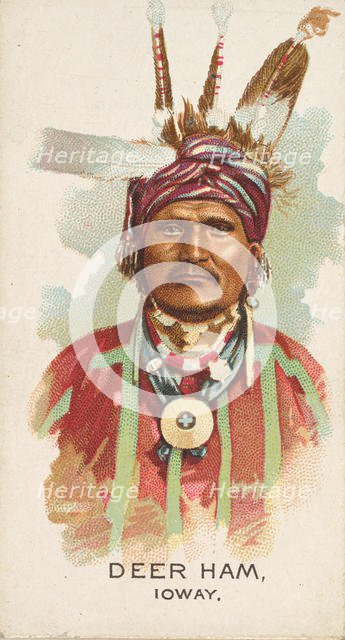 Deer Ham, Ioway, from the American Indian Chiefs series (N2) for Allen & Ginter Cigarettes..., 1888. Creator: Allen & Ginter.