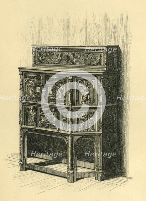 Oak cabinet, late 15th century, (1881). Creator: Frederick Albert Slocombe.