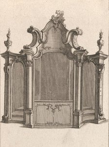 Design for a Confessional, Plate 4 from an Untitled Series of Designs for C..., Printed ca. 1750-56. Creator: Carl Pier.