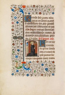 Saint Benedict with a Staff and a Book; Book of Hours, about 1440-1450. Creator: Workshop of the Bedford Master.