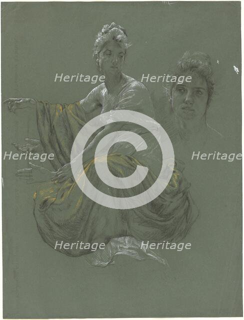 Elegant Young Woman in Classical Drapery, c. 1895. Creator: Otto Greiner.