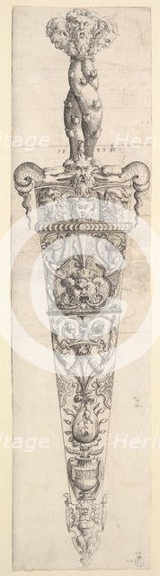 (Design for a Dagger and Sheath), 1543. Creator: Augustin Hirschvogel.