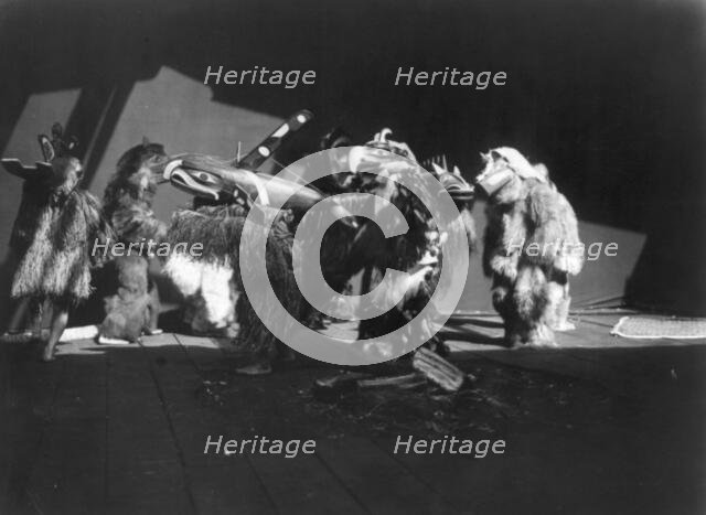 Group of Winter Dancers-Qagyuhl, c1914. Creator: Edward Sheriff Curtis.