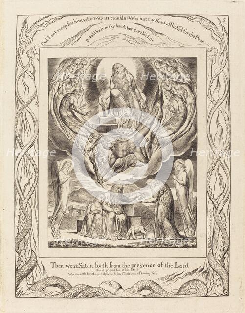 Satan Going Forth from the Presence of the Lord, 1825. Creator: William Blake.