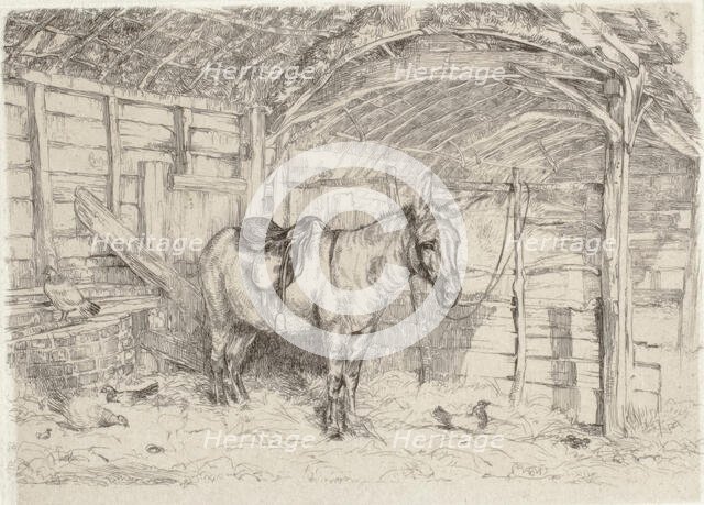 Stable Scene, 19th century. Creator: John Frederick Lewis.