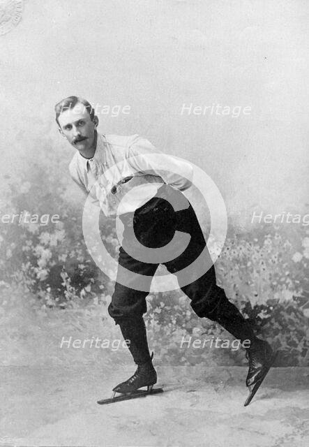 Portrait of the skater F Hiam, 1896. Creator: Symmons & Thiele.
