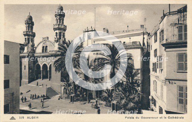 'Alger - Palais du Gouverneur et la Cathedrale', c1900. Artist: Unknown.