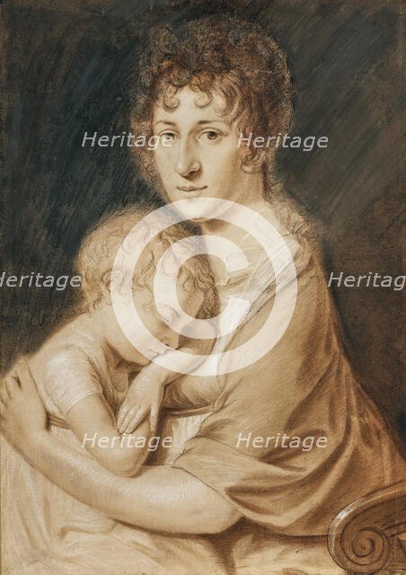 Self-portrait with son Johann August (1792-1870), c1794. Creator: Krafft (1764-1825).