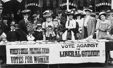 Suffragettes campaigning during a by-election, c1910. Artist: Unknown