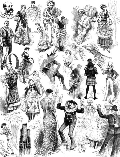 The Savage Club Entertainment at the Royal Albert Hall: some costumes at the ball, 1883. Creator: R. Taylor.