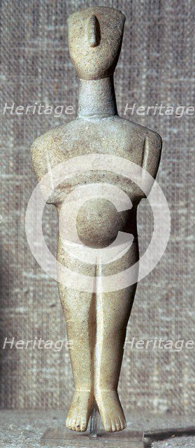 Cycladic marble figure, 25th century BC. Artist: Unknown