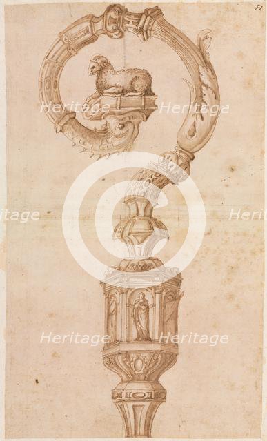 Design for a Crozier, mid 1500s. Creator: Luzio Romano (Italian, active 1528-75).